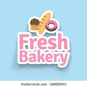 Fresh Bakery label. EPS10, CMYK.