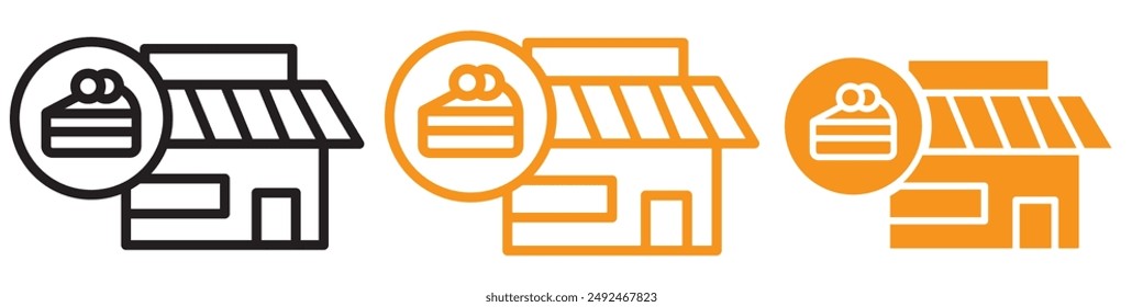 Fresh Bakery Pastry Shop Icon for Culinary and Food Graphics Perfect for Representing Baked Goods and Pastry Shops in Marketing Materials