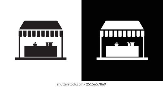 Fresh bakery pastry shop icon Thin line flat illustration