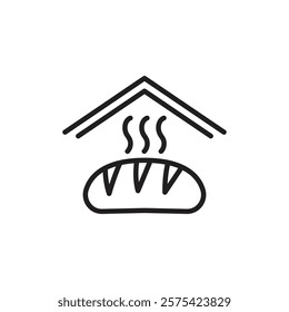 Fresh bakery pastry shop icon Simple thin outline