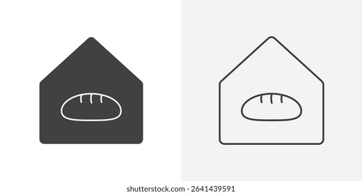 Fresh bakery pastry shop icon Line graphics illustration