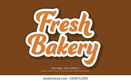 fresh bakery text effect template editable design for business logo and brand