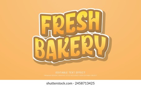 fresh bakery text effect template editable design for business logo and brand