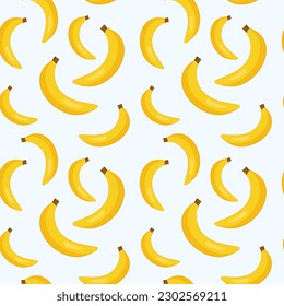 Fondo bananero fresco. Patrón sin foco con colección de frutos de plátano. Vector de fondo de pantalla colorido. Ilustración decorativa