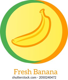 Fresh banana fruit logo. fresh banana fruit vector. fresh fruit. fresh fruit juice.