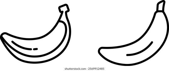  "Fresh Banana Icon Representing Tropical Fruits, Healthy Snacks, and Nutritious Eating"