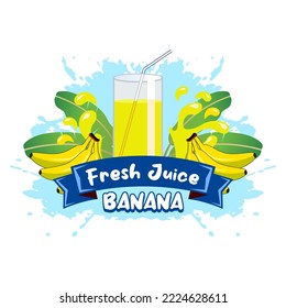fresh banana juice illustration, a simple vector design
