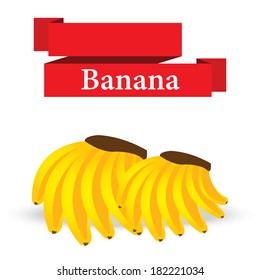 fresh banana on white background vector