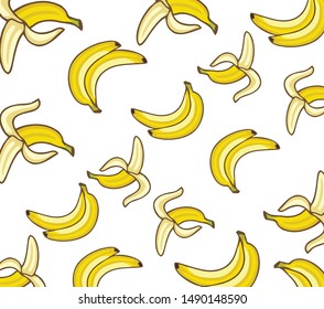 Fresh Banana Seamless Pattern Design Vector Nature Organic
