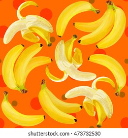 Fresh bananas vector illustration.