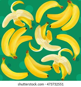 Fresh bananas vector illustration.