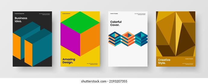 Fresh banner design vector layout composition. Premium geometric tiles company cover illustration collection.