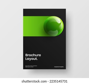 Fresh banner design vector layout. Trendy realistic spheres front page illustration.