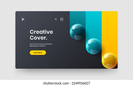 Nuevo concepto de diseño vectorial de banner. Ilustración del sitio web de esferas realistas de moda.