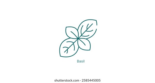 Fresh Basil Herbal and Refreshing Scent Vector Icons