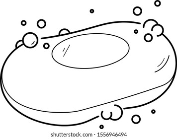 Fresh bath soap. Vector outline icon.