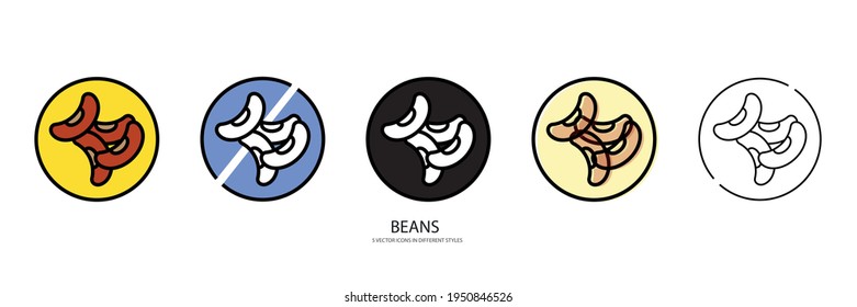 fresh beans vector type icons