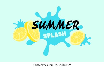 Fresh beautiful summer splash banner design background pattern. horizontal poster, greeting card, header for website.