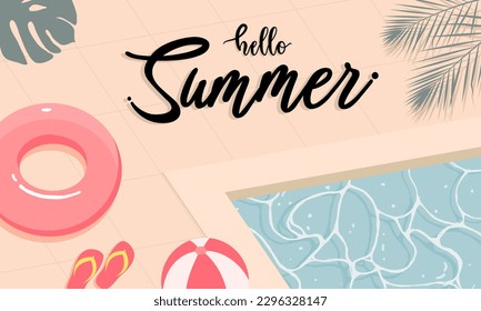 fresh beautiful water summer banner design background pattern. horizontal poster, greeting card, header for website.