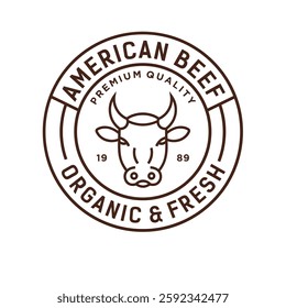 "Fresh Beef Cow Meat Company Logo Vector Illustration" featuring a modern, professional design tailored for the beef and meat industry. Perfect for branding, marketing, and agricultural businesses