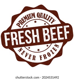 Fresh beef grunge rubber stamp on white background, vector illustration