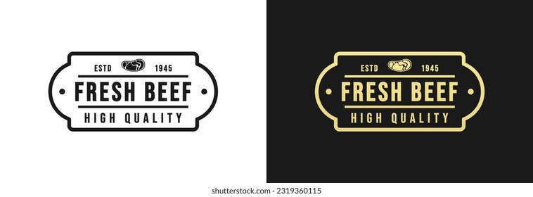 Fresh Beef Logo or Fresh Beef Label Vector Isolated in Flat Style. Best Fresh Beef logo for product packaging design element. Elegant Fresh Beef label for packaging design element.