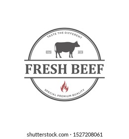 fresh beef logo.flat design.vector illustration concept