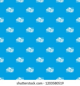 Fresh beef pattern vector seamless blue repeat for any use