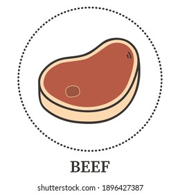 Fresh beef steak on white background - Vector illustration