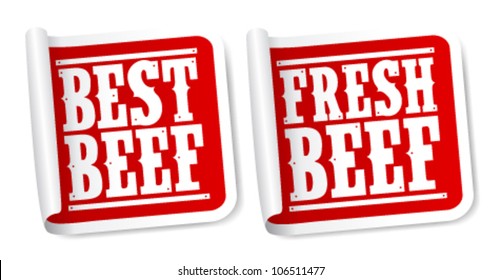 Fresh beef for steak stickers set.