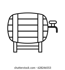fresh beer in barrel isolated icon