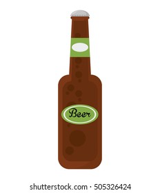 fresh beer bottle isolated icon vector illustration design