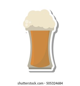 fresh beer glass isolated icon vector illustration design