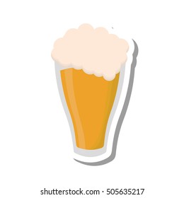 fresh beer glass isolated icon vector illustration design