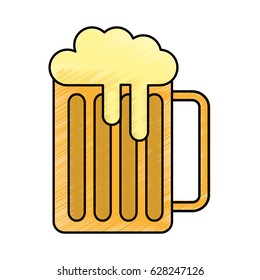 fresh beer in jar isolated icon