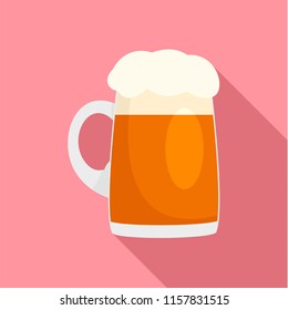 Fresh beer mug icon. Flat illustration of fresh beer mug vector icon for web design