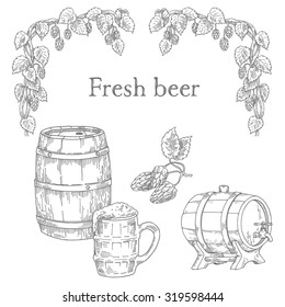 Fresh beer set elements