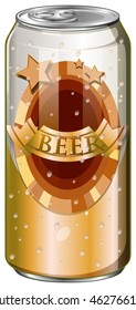 Fresh beer in tall can illustration