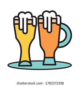 fresh beers jars isolated icons vector illustration design