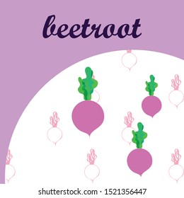 Fresh beet. Organic food poster. Farmer market design. Vector
