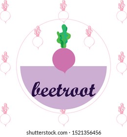 Fresh beet. Organic food poster. Farmer market design. Vector