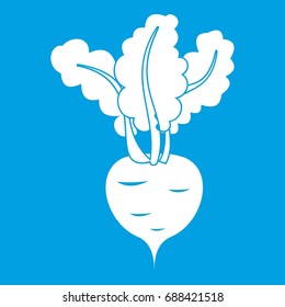 Fresh beetroot icon white isolated on blue background vector illustration
