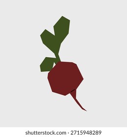 Ilustração de beterraba fresca. Simples ícone de raiz vegetal para os agricultores publicidade de mercado. Símbolo vetorial dos legumes de salada colhidos em estilo plano mínimo.