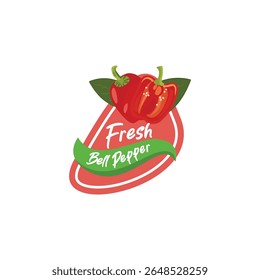 Ilustración vectorial de etiqueta de pimiento fresco