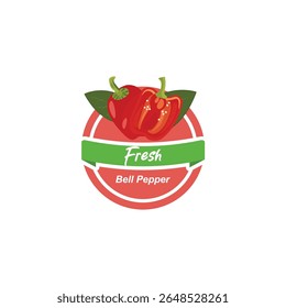 Ilustração de vetor de rótulo de pimenta fresca