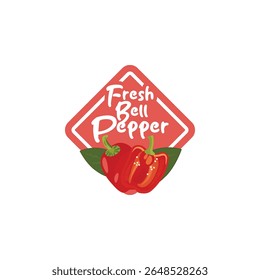 Ilustración vectorial de etiqueta de pimiento fresco