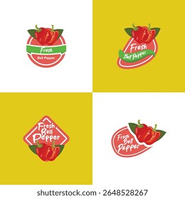 Ilustración vectorial de etiqueta de pimiento fresco