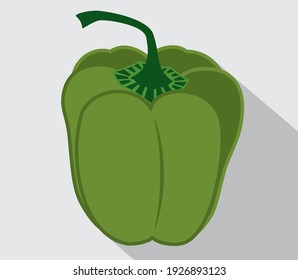 Pimienta fresca. Paprika vectorial. Pimienta dulce verde. Diseño plano sobre fondo claro