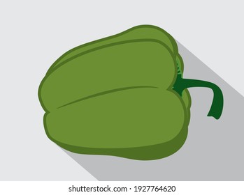 Pimienta fresca. Paprika vectorial. Pimienta dulce verde. Diseño plano sobre fondo claro