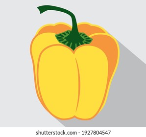 Pimienta fresca. Paprika vectorial. Pimienta dulce amarilla. Diseño plano sobre fondo claro